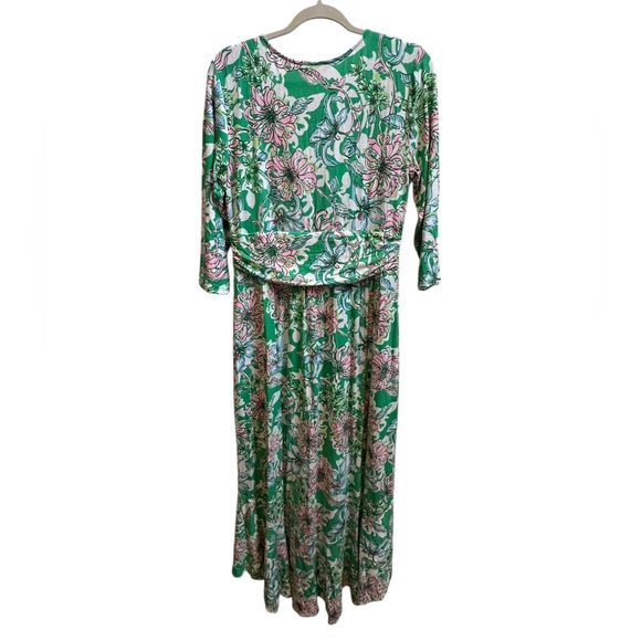 Lilly Pulitzer Moana Maxi Dress Spearmint Blossom Sz Large NEW Green‎ Floral - Picture 9 of 9